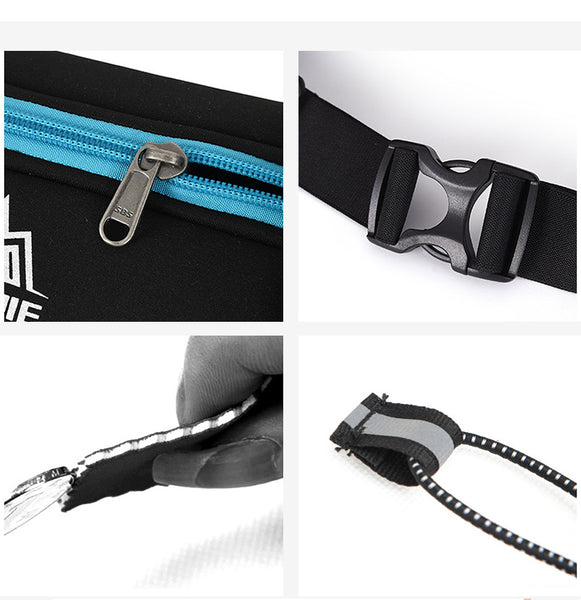 Sports running workout belt  with 2 bottles pockets  with reflectors