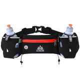 Sports running workout belt  with 2 bottles pockets  with reflectors